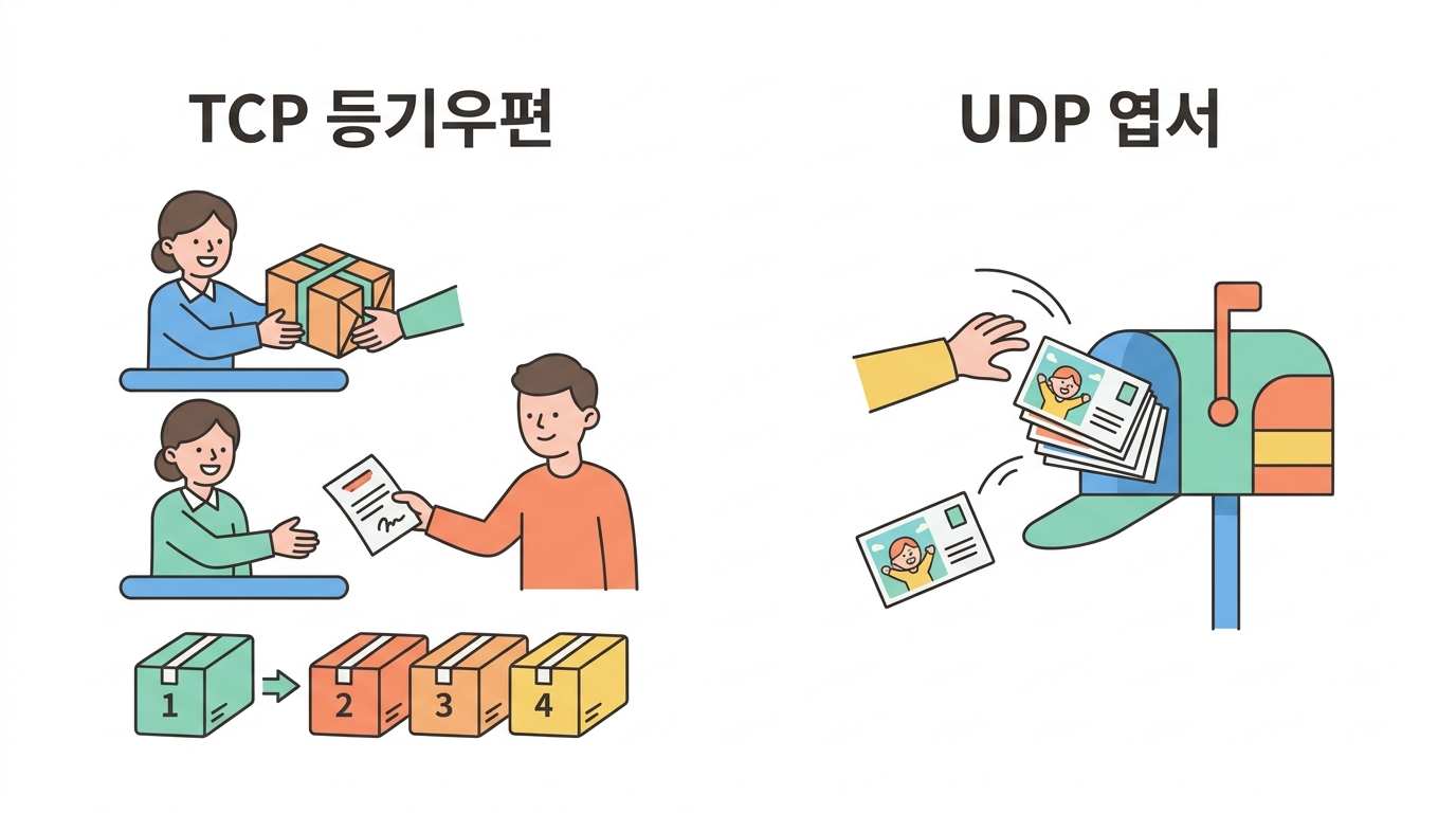 TCP와 UDP — 등기우편과 엽서
