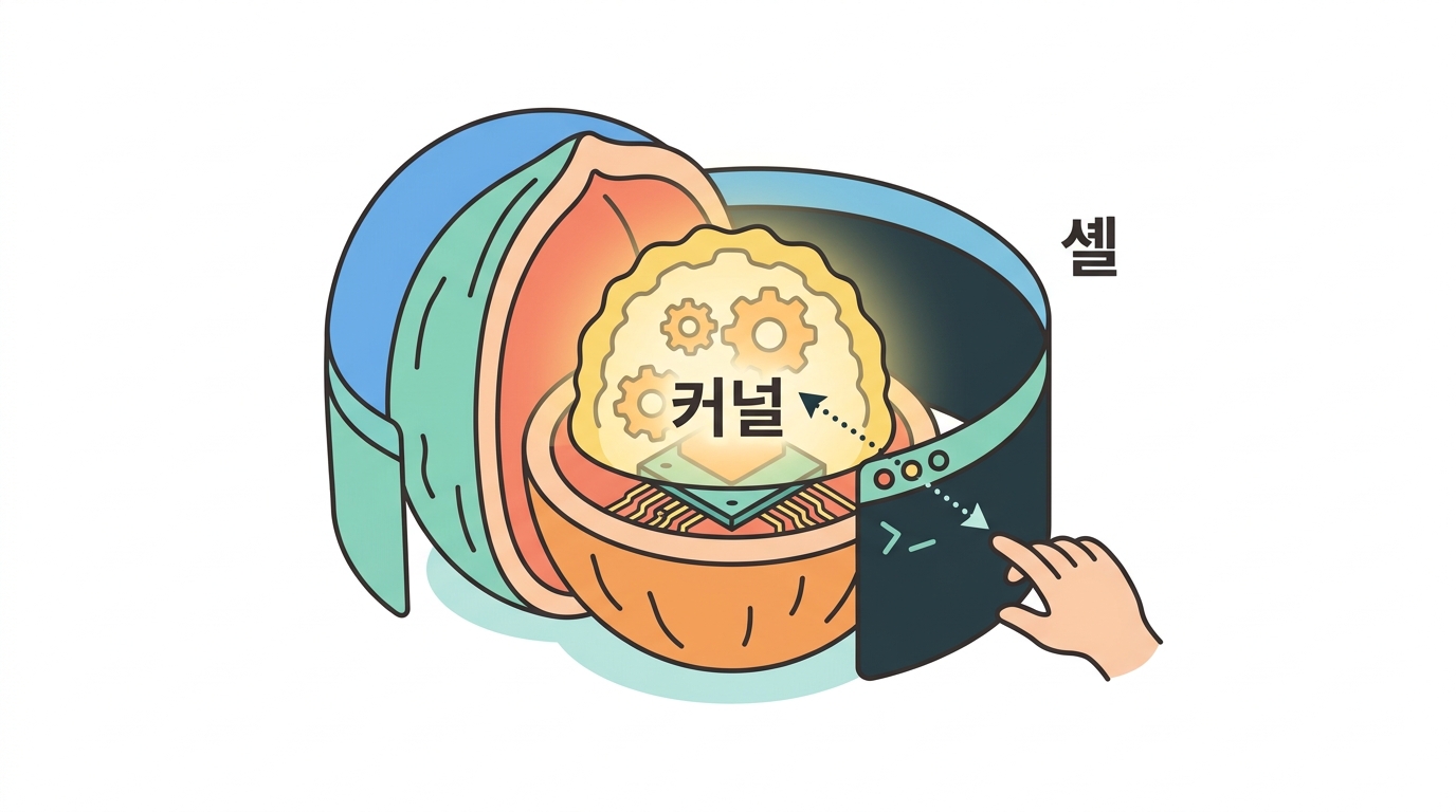 커널과 셸 — 알맹이와 껍데기