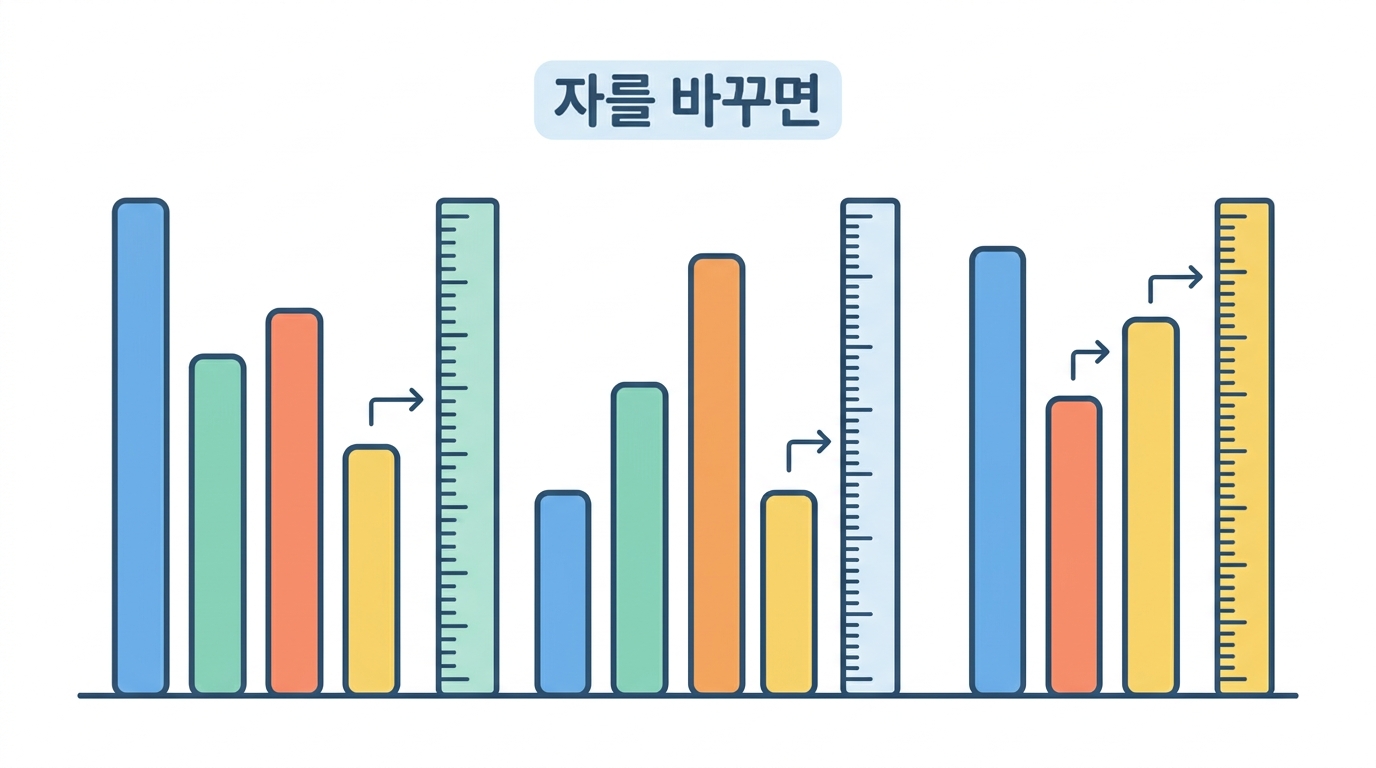표적을 나란히 놓는다