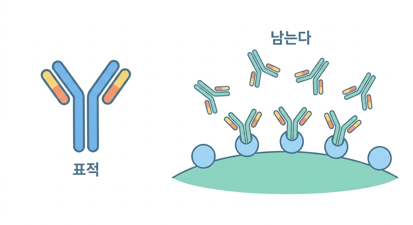 항체는 다르다 — 표적이 약을 없앤다