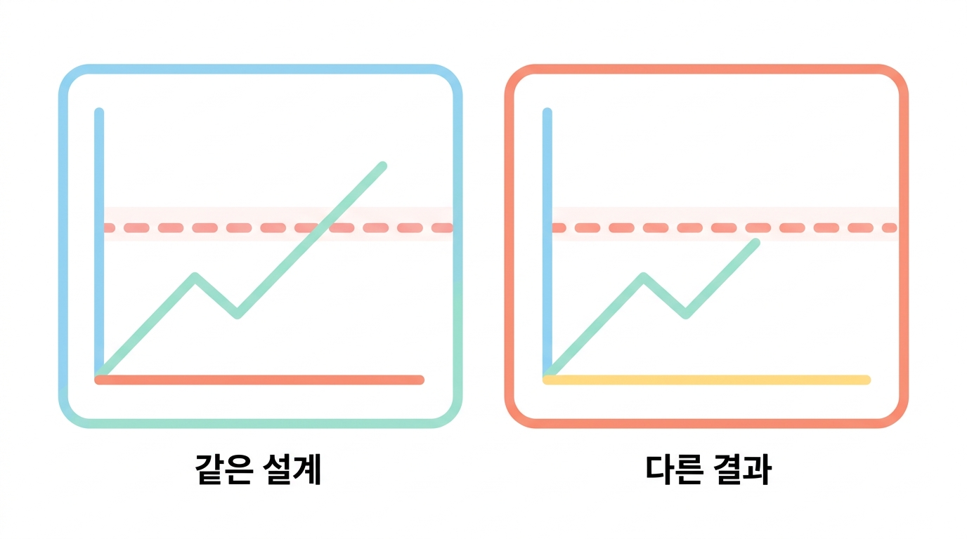 쌍둥이 시험 — 같은 설계로 두 번 하는 이유
