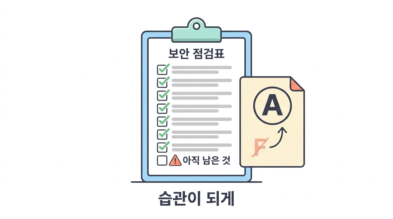 점검표 — F 에서 A 까지
