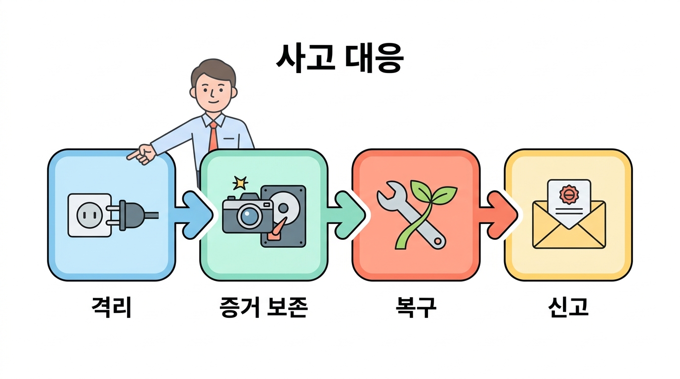 사고 대응 — 뚫린 다음에 무엇을 하나
