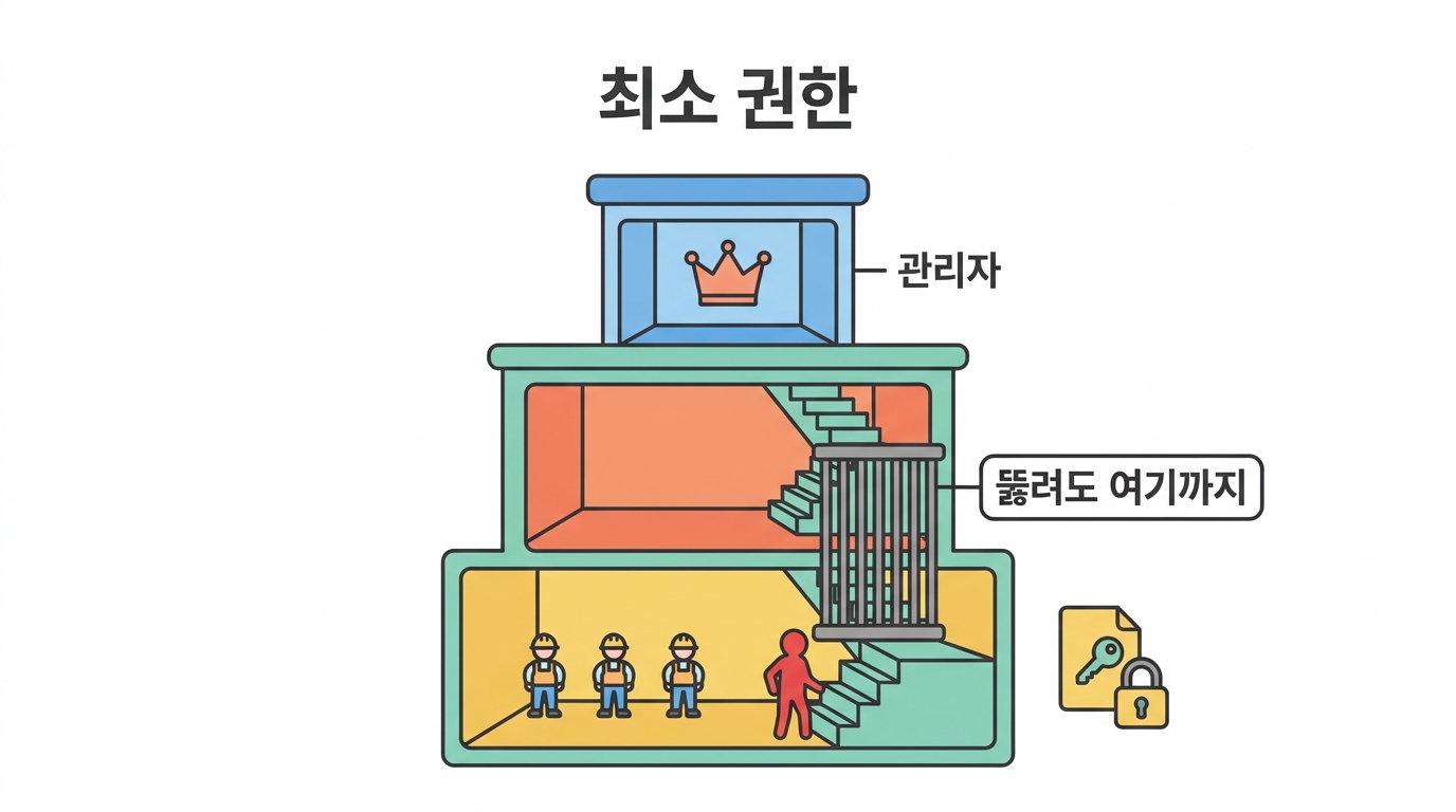 권한 — 뚫려도 덜 잃도록