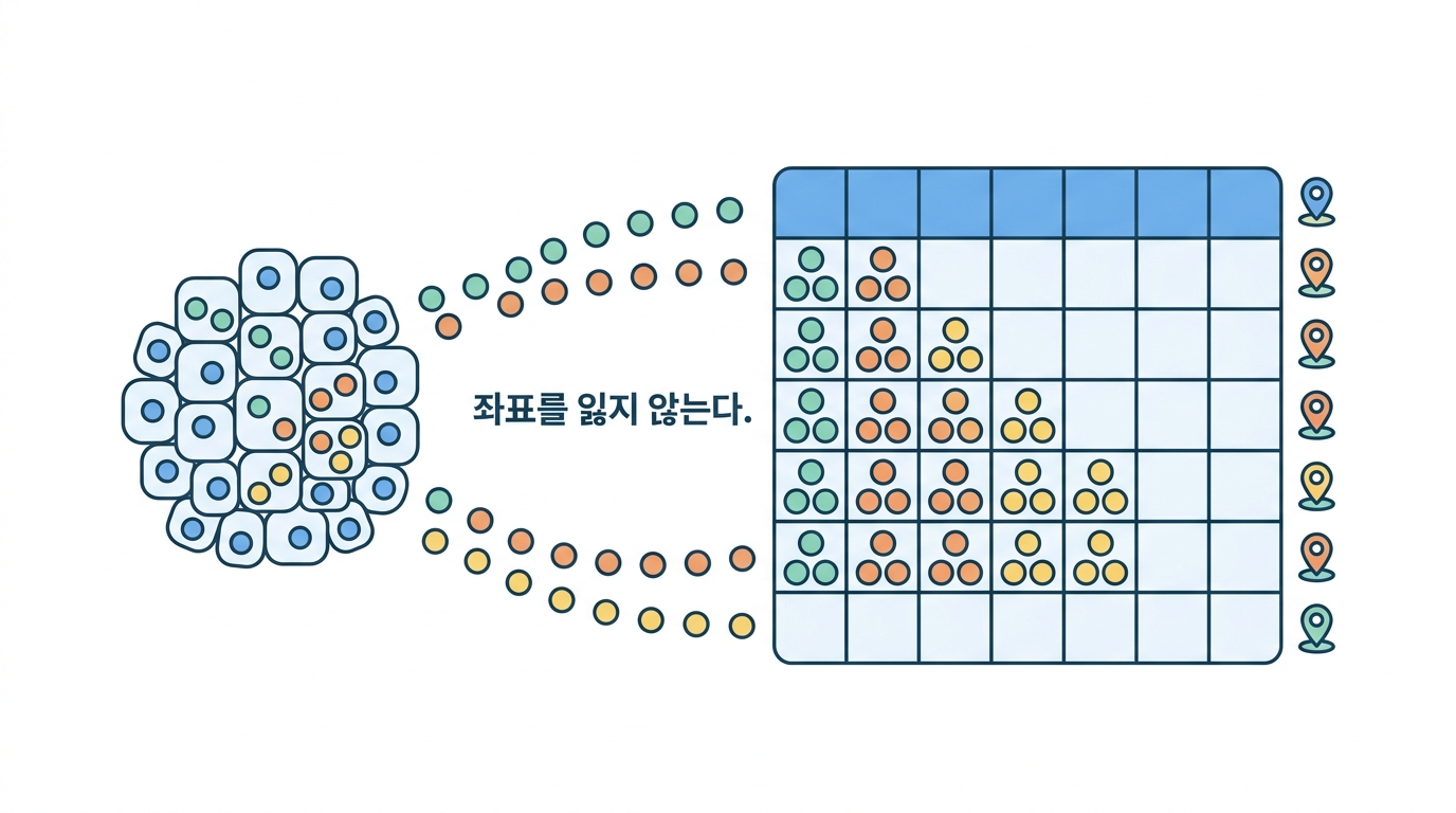 행렬이 만들어지는 순간 — 여기서 단일세포와 만난다