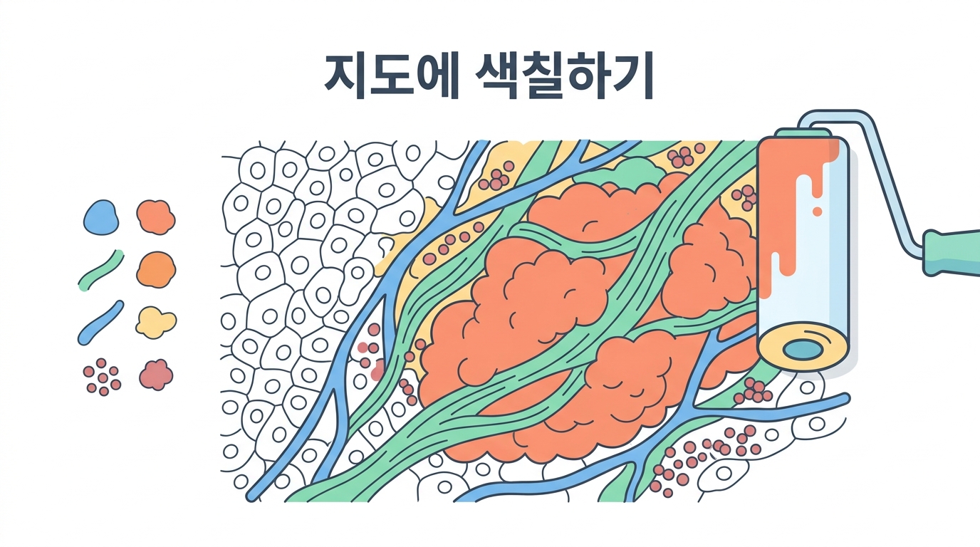 지도에 색칠하기 — 발현으로 나눈 것이 공간에서 말이 되는가