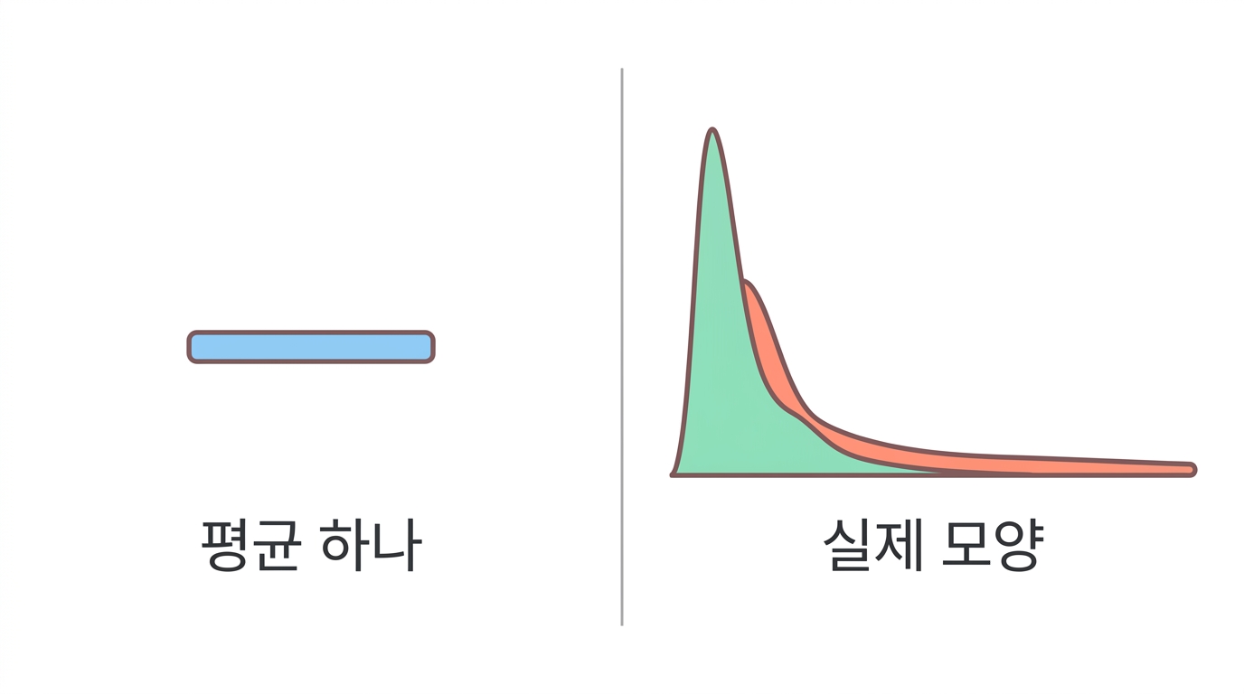 분포 — 평균 하나로 뭉개면 잃는 것