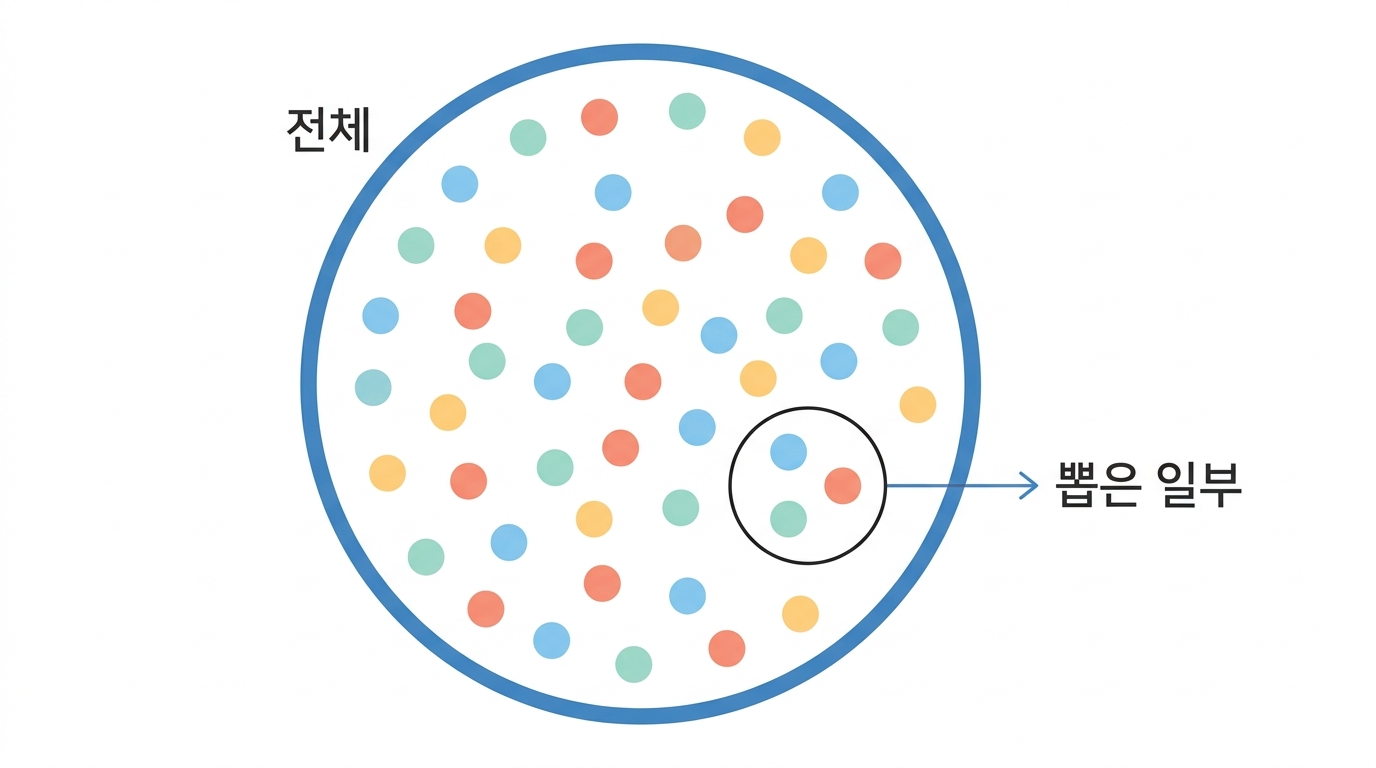 표본 — 일부만 보고 전체를 말한다