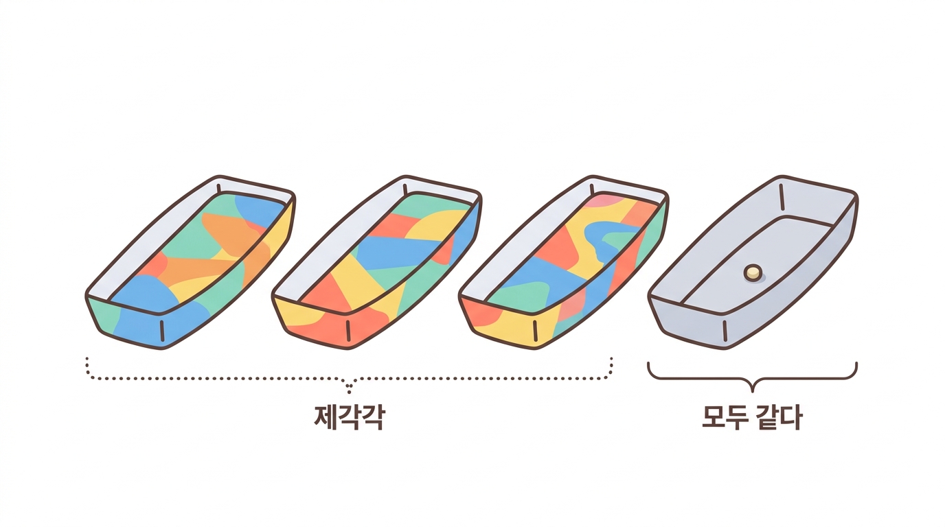 규칙에서 벗어난 접시들