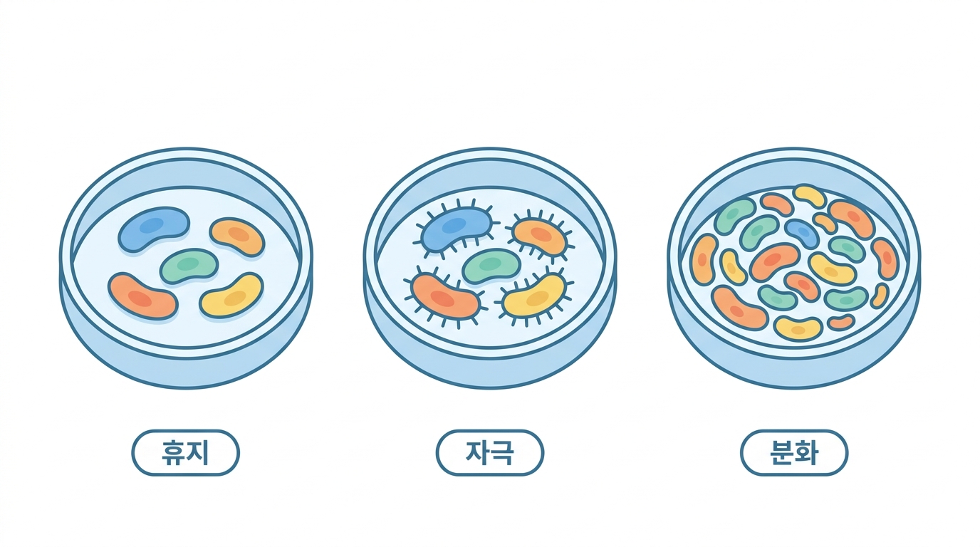 접시 위의 병 — 세포가 질문을 정한다