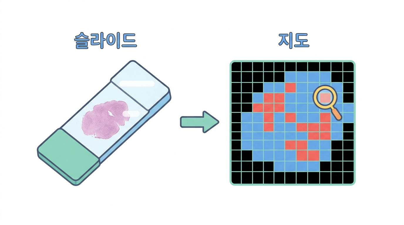 지도 한 장 — 붉은 점이 림프구다
