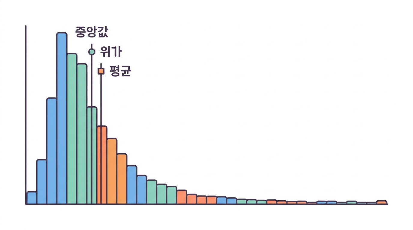 평균이 거짓말할 때 — 오른쪽 꼬리