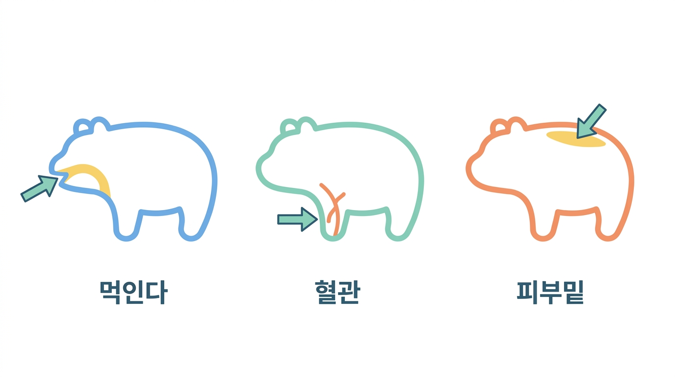 경로와 기간 — 임상과 같게 맞춘다