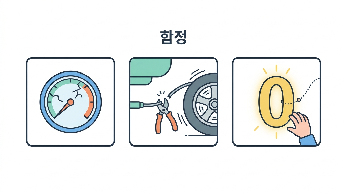 함정 셋 — 계기판 부수기 · 브레이크 끄기 · 0 의 유혹