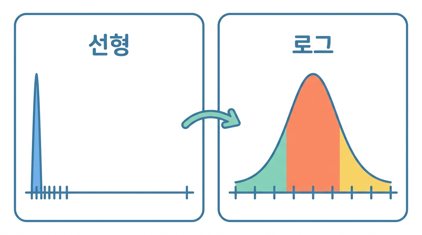 축 — 0에서 시작할까, 로그를 쓸까