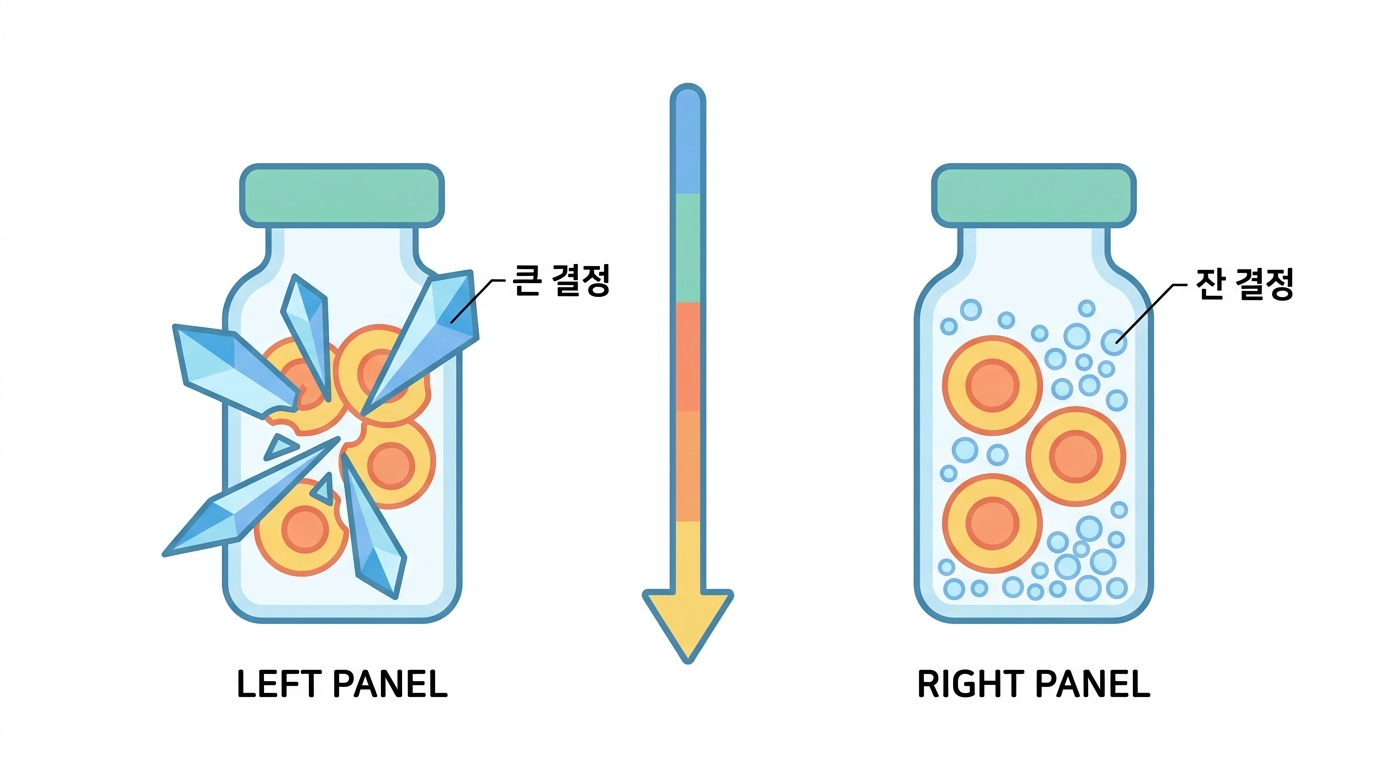 얼리고 녹인다 — DMSO 와 천천히·빨리의 규칙