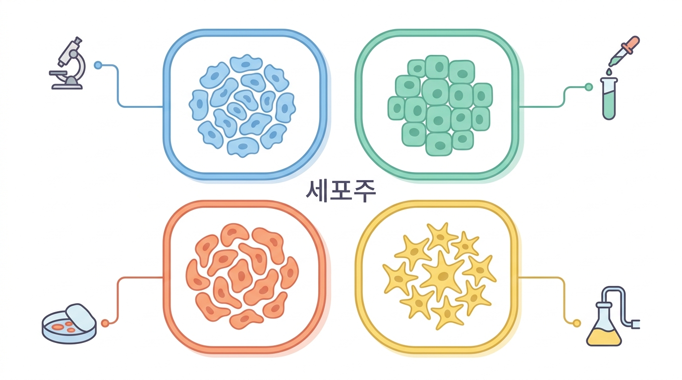 이 논문이 쓴 네 세포주 — 각각 무슨 일을 했나