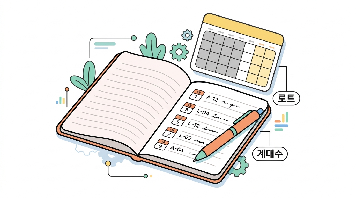 실험노트 — 계대수·로트·날짜를 적는 이유