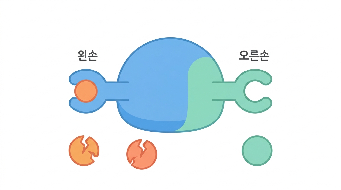 손이 둘인 단백질 — 어느 쪽을 묶어야 하나