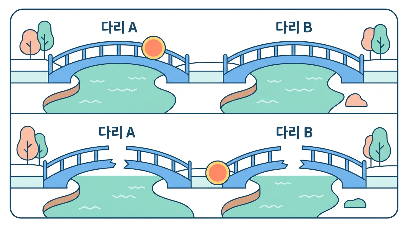 다리가 둘이라 하나는 잃어도 된다